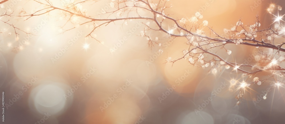 Poster a blurred background with fuzzy tree branches creates a textured and festive atmosphere for a christ