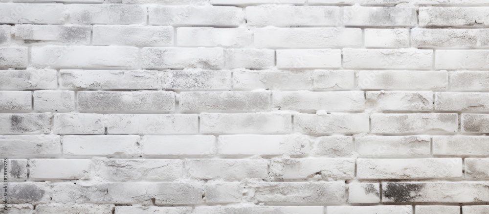 Poster A white brick wall serves as a suitable texture or background for an image with empty spaces for additional content
