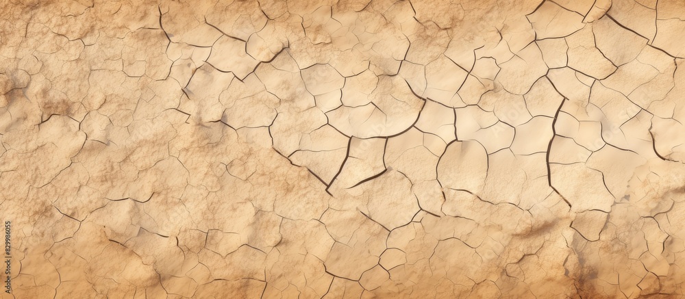 Poster cracked dry land without any water in an abstract background with copy space image