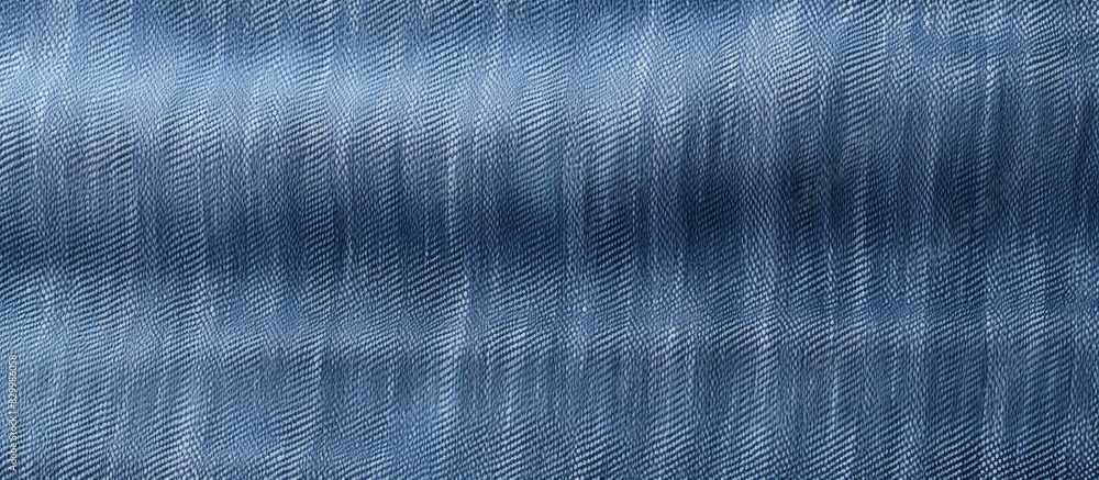Poster close up of a blue jeans fabric texture on a white background perfect for fashion design with copy s