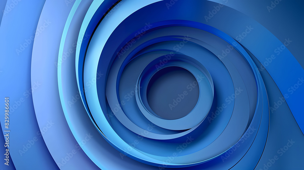 Poster paper layer circle blue abstract background. curves and lines use for banner, cover, poster, wallpap