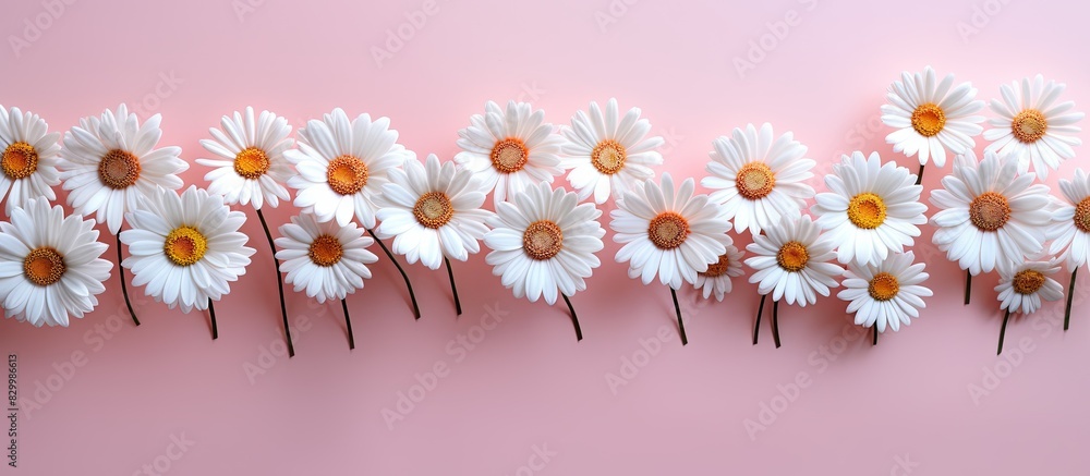 Poster a delightful copy space image of isolated daisy flowers on a plain background