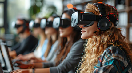 Fototapeta premium operator in headset
