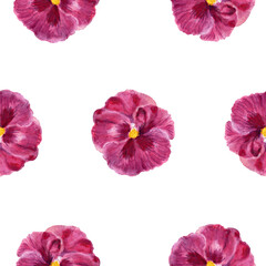 Watercolor spring summer season garden field wild meadow seamless pattern