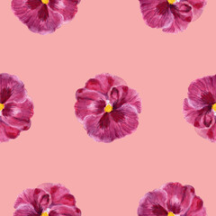 Watercolor spring summer season garden field wild meadow seamless pattern