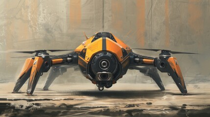 Modern drone, featuring sleek and futuristic design elements