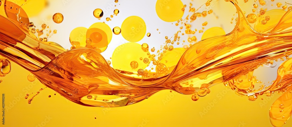 Poster the captivating imagery of pollen swirling in a puddle creates beautiful stains within the water sho