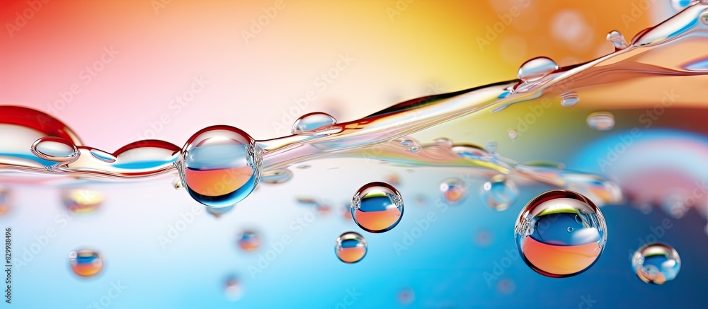Poster colorful bubbles of oil water and soap create captivating backgrounds perfect for a copy space image