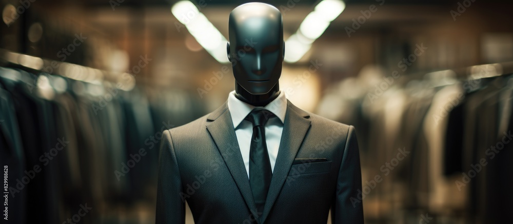 Leinwandbilder Close up of a mannequin in a tailor shop with an incomplete suit jacket perfect for adding text. with copy space image. Place for adding text or design