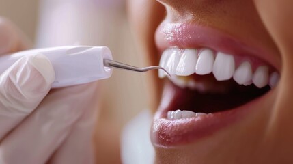 Close-Up of Dental Professional Performing Examination.