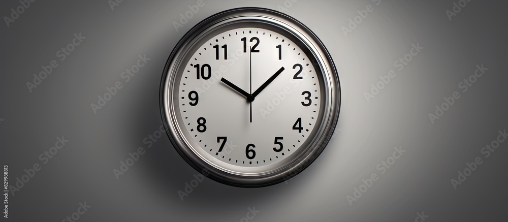 Fototapete gray background with copy space image featuring an isolated clock