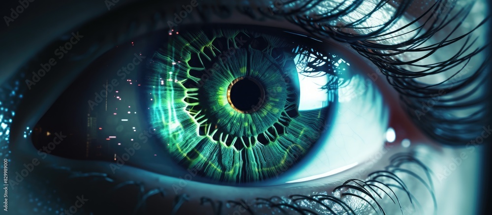 Poster GLAUCOMA An image representing the health concept of this eye condition. with copy space image. Place for adding text or design