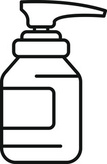 Black and white line drawing of a hand sanitizer pump bottle, suitable for various designs