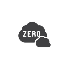 Zero emissions cloud vector icon
