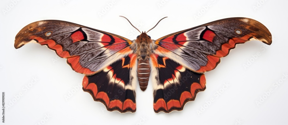 Aufkleber A moth resembling a nocturnal butterfly is displayed in a copy space image against a pristine white backdrop