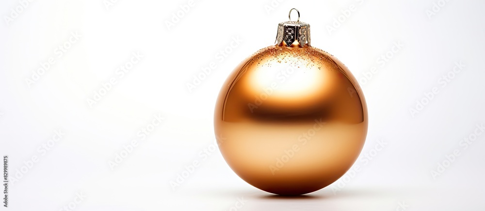 Poster A closeup of a bauble with a white background perfect for Christmas or New Year s decorations There is copy space available for adding text or a picture