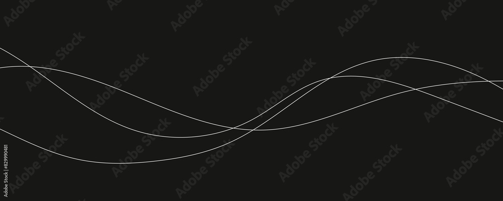 Aufkleber Curve wave pattern. Squiggle elements banner. Pattern with scribble, wiggle and undulate. isolated illustration