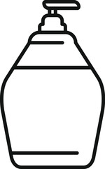 Minimalist line drawing of a hand sanitizer pump bottle, suitable for hygienerelated content