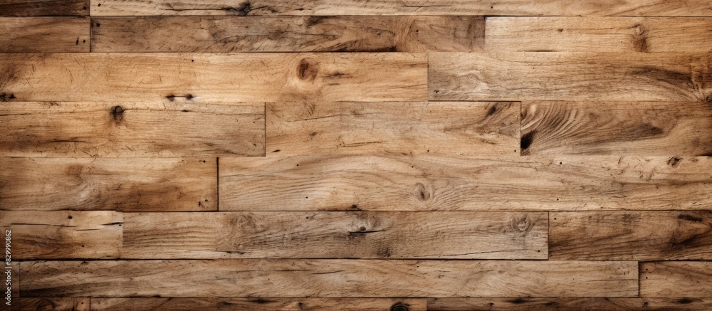 Aufkleber A close up top view of a wooden plank and chipboard background with an ample amount of timber planks covering the space for text editing Ideal for a copy space image