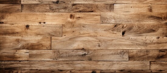 A close up top view of a wooden plank and chipboard background with an ample amount of timber planks covering the space for text editing Ideal for a copy space image - Powered by Adobe