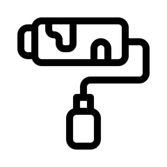 paint roller line icon