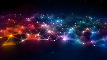 Obraz premium Digital color network data flow abstract graphic background