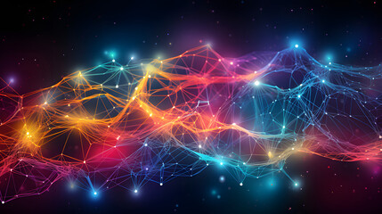 Digital color network data flow abstract graphic background