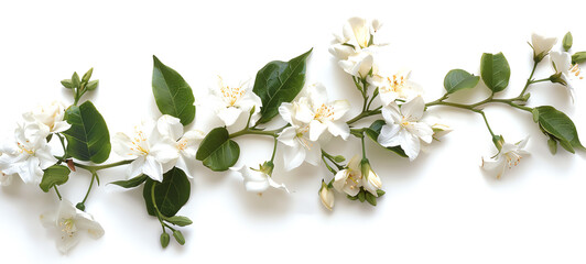 Climbing Jasmine, petals, isolated on white background