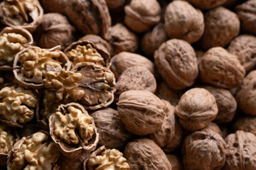 Fresh walnuts sold in the market