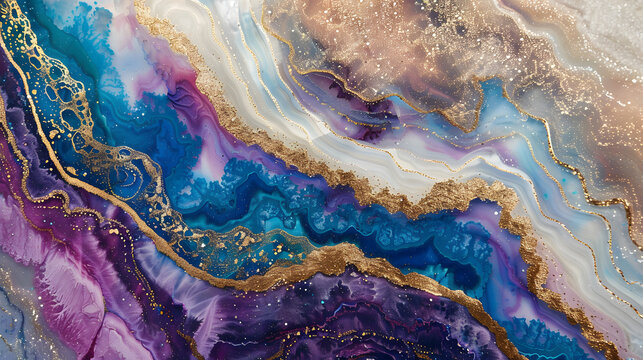 resin geode abstract art. Generative AI.