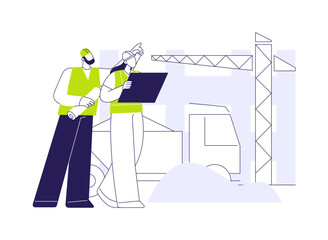 Construction observation abstract concept vector illustration.