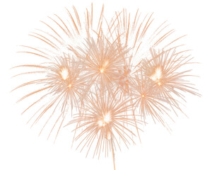 festive fireworks on an isolated transparent background. Fireworks png, salute, explosion png