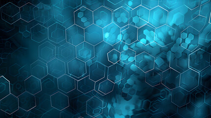 Digital hexagon abstract background. Generative AI.