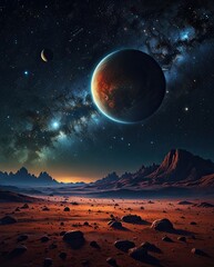 Sunrise view captured,抉择 (jué zé) between space and desert: a fiery orb emerges on the horizon