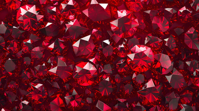 Seamless red ruby background. Generative AI.