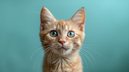 Cute ginger cat portrait.