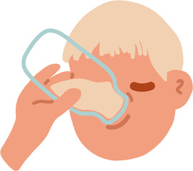 Doodle milk products. child drinks milk. Perfect for logo, icon, web design, packaging, baby products 