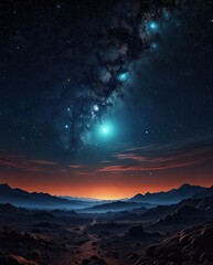 Sunrise view captured,抉择 (jué zé) between space and desert: a fiery orb emerges on the horizon