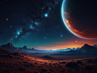 Sunrise view captured,抉择 (jué zé) between space and desert: a fiery orb emerges on the horizon