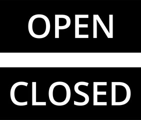 Open and closed sign vector