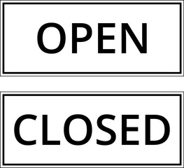Open and closed sign vector