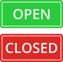Open and closed sign vector