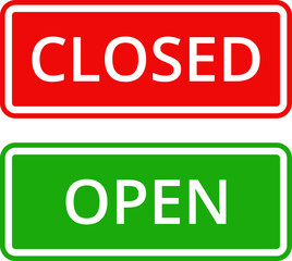 Open and closed sign vector