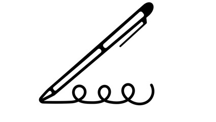 digital signature, black isolated silhouette