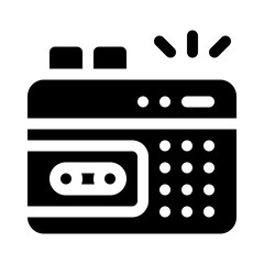 tape recorder glyph icon