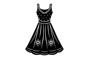 sundress dress vector silhouette illustration