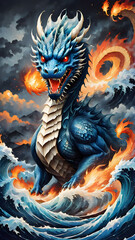 Obraz premium dragon statue in style