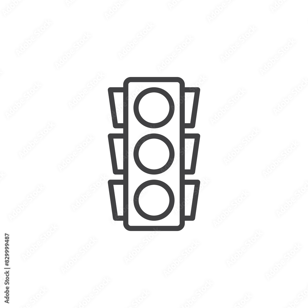 Poster Traffic Light line icon