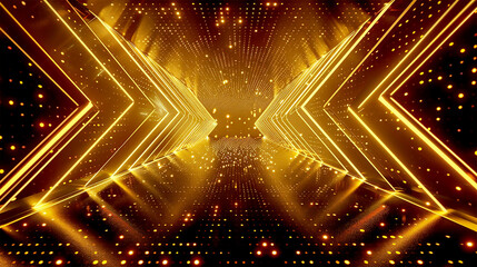 Abstract neon golden black background