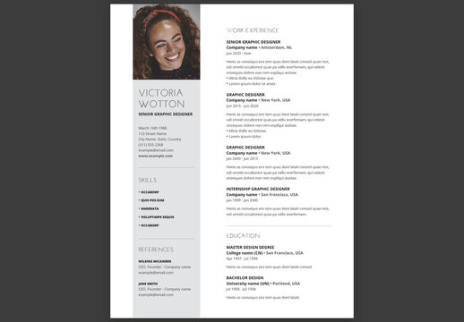 Elegant and Modern Minimalist Resume Template in A4 & US Letter